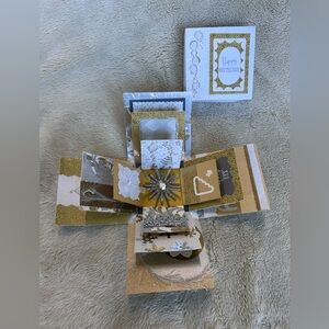 Handcrafted Gold and Silver Explosion Box birthday card